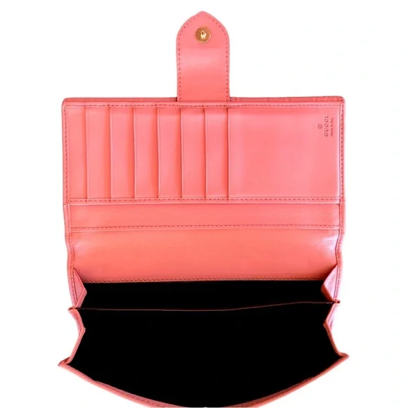 👛Gucci Soft Pink Goldtone Heart Snap Wallet with box Multi-Host Pick Gorgeous!!! - Picture 4 of 17